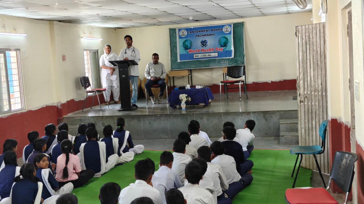 PachmarhiCantt's tweet photo. Awarness Program was conducted at Cantonment high School on World health day 2026 #worldhealthday @SethSanjayMP
@SpokespersonMoD
@RakshaSampada
@pddecc https://t.co/22yN0dPCST