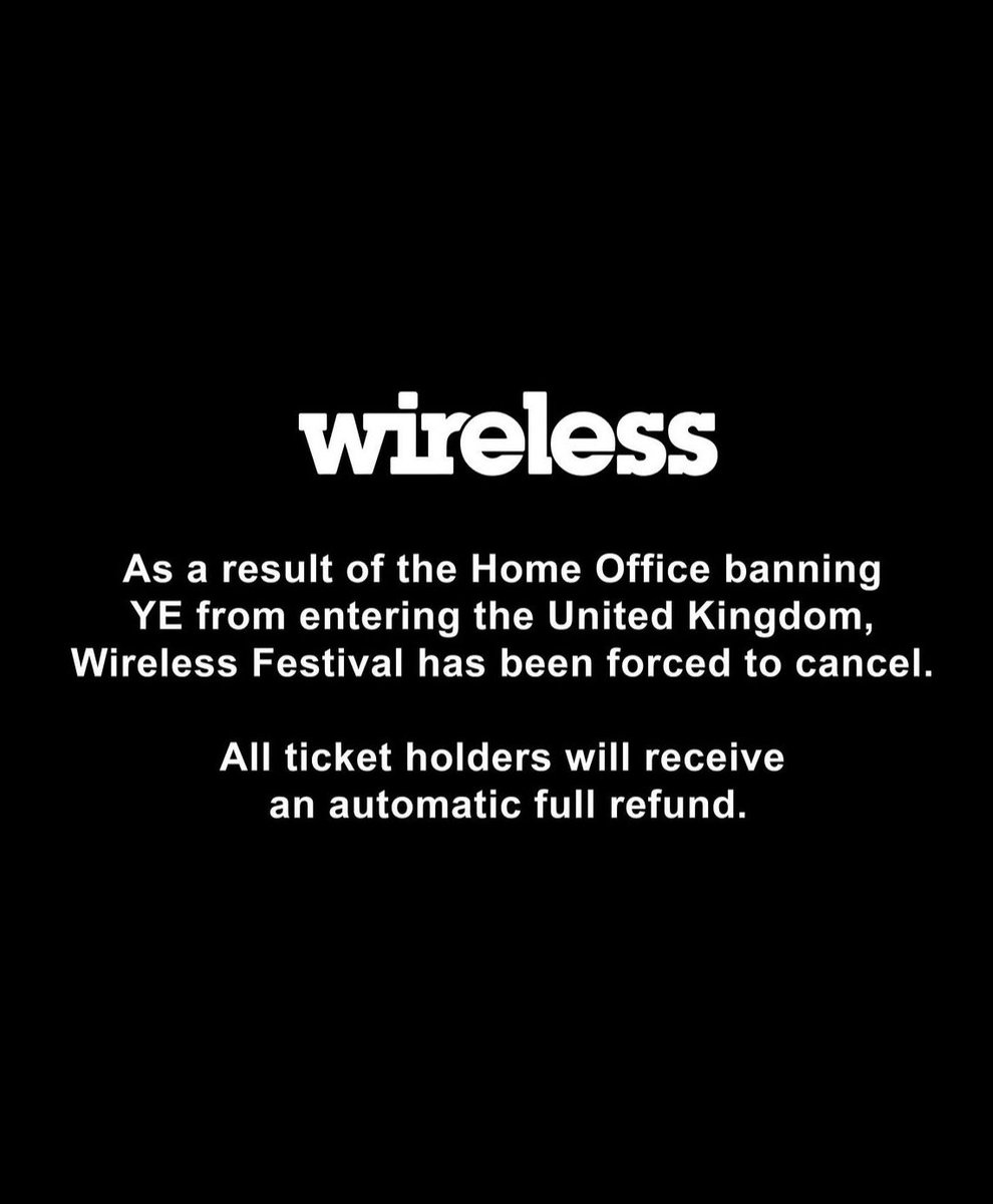 UKRapDaily's tweet image. WIRELESS FESTIVAL IS CANCELLED 🚨