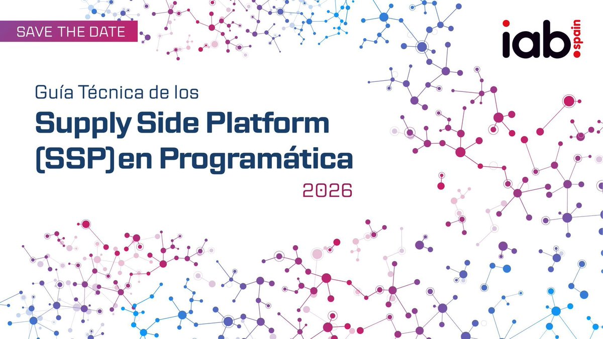 IAB_Spain's tweet image. 📅 ¡RECUERDA!
Este 15 de abril · 10:00h publicamos la Guía Técnica de los SSP en Programática.

#Programática #AdTech #IABSpain #PublicidadDigital #SSP #GuíasIAB