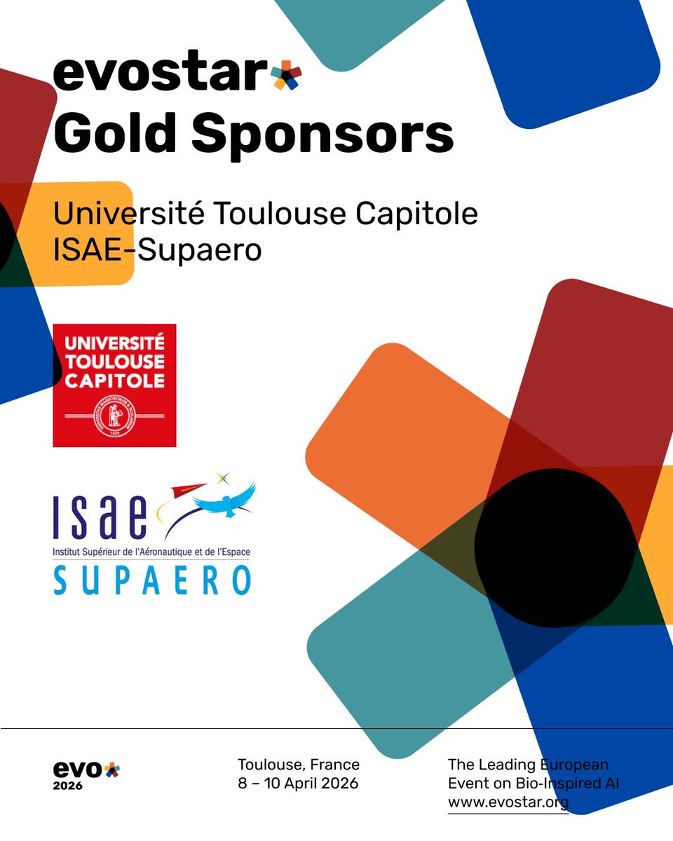 EvostarConf's tweet photo. 🌟 EvoStar 2026 Sponsors 🌟

We are pleased to announce the sponsors of EvoStar 2026. Their support plays an important role in making the event possible. A sincere thank you for their contribution.

#EvoStar2026 #Sponsors #EvolutionaryComputation #SPECIESSociety https://t.co/wRBmblQYaB