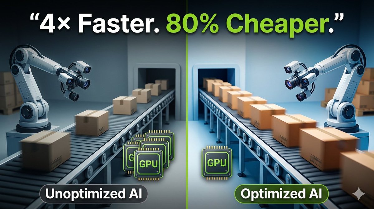 pranay_0912's tweet photo. Same model
Same GPU 
4× more throughput.
Here’s what changed 👇

https://t.co/cwrK1GwThQ 

#AIEngineering
#MLOps
#ComputerVision
#DeepLearning
#TensorRT https://t.co/205Sd5kpPm