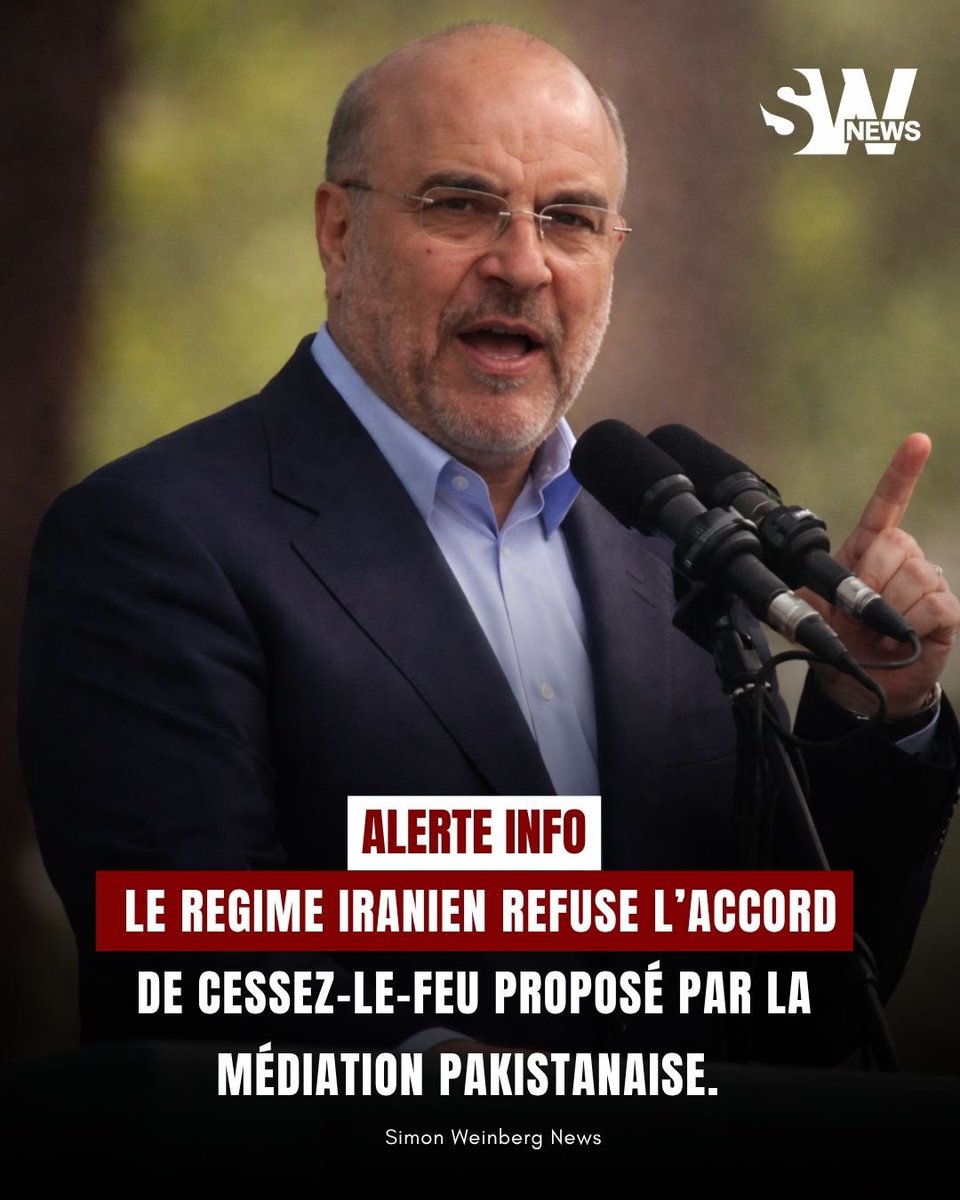 🔴🌍 | GUERRE AU MOYEN-ORIENT > L'Iran a donné sa réponse officielle à la proposition visant à mettre fin à la guerre par le Pakistan, a rapporté les médias d'Etat iraniens. IRNA, rejetant carrément le plan de cessez-le-feu et présentant une contre-position à conditions