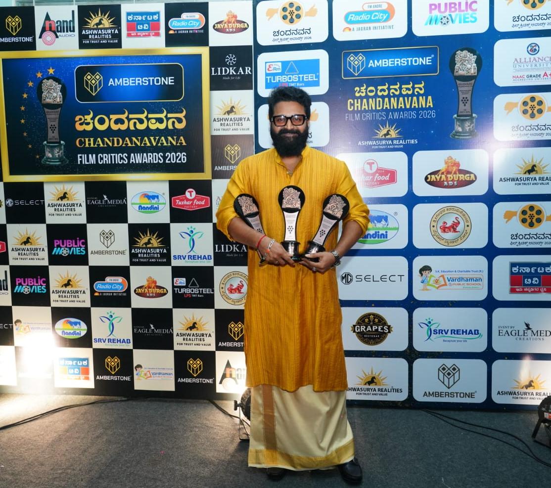 AcademyCFC's tweet photo. Congratulations to Rishab Shetty (Kantara Chapter 1) on winning the Best Actor, Best Director and Best Film award at the #AmberstoneChandanavanaFilmCriticsAwards2026

 Television Premiere Coming Soon!

#AmberstoneProperties
#AshwasuryaRealities #cfcaawards2026 https://t.co/uEr8tNkjUP
