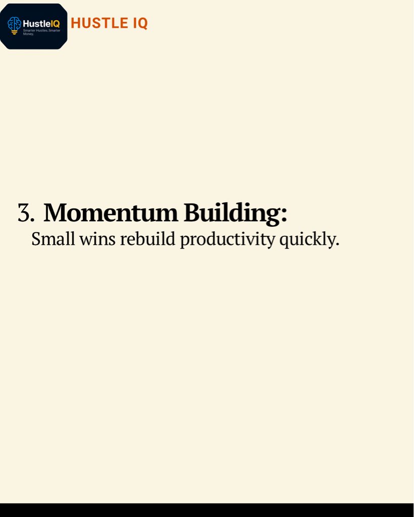 oluwa_damilola8's tweet image. 3 Smart Moves When You Feel Unproductive ⚡

1️⃣ Step back and reset your mind.
2️⃣ Focus on one simple task.
3️⃣ Build momentum with small wins.

👉 Invest in yourself before expecting investors.
Follow @HustleIQ for hustle wisdom 
#HustleIQ #AfternoonReset #StayProductive #Small