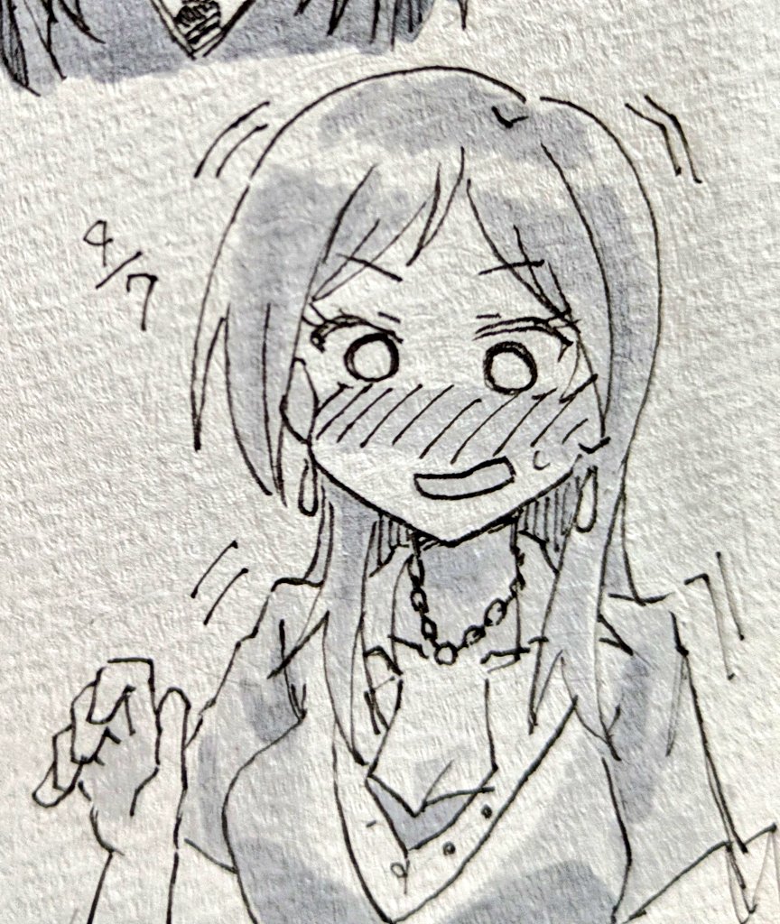 今日は莉緒さんを描きました 