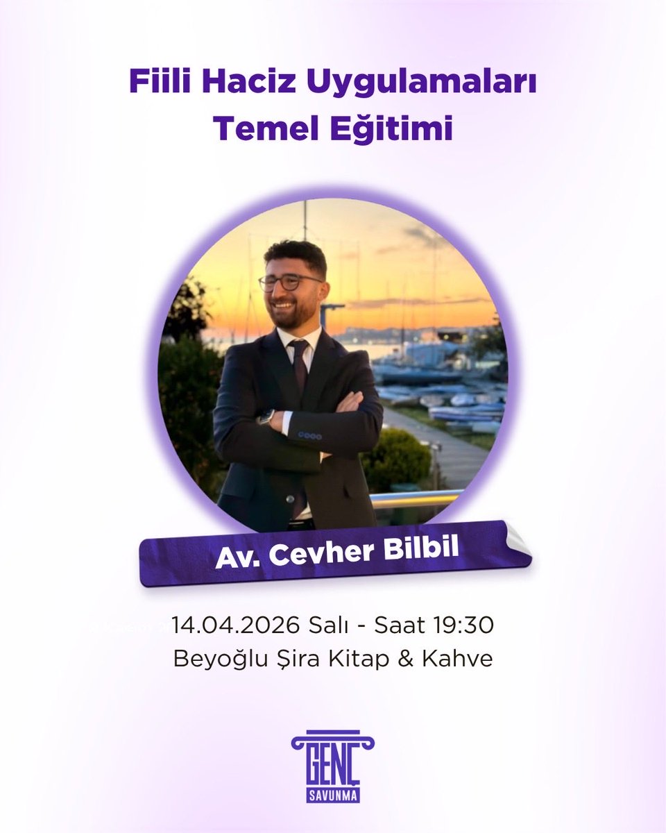 genc_savunma's tweet photo. Meslektaşlarımızın sesine kulak verdik ve kolları sıvadık. Önceki aylarda Av. Cevher Bilbil (@BilbilCevher) tarafından verilen fiili hacze yönelik eğitimimiz, meslektaşlarımız tarafından çok beğenilmiş ve katılım sağlayamayan meslektaşlarımız tarafından ısrarla tekrarı istenmişti. Meslektaşlarımızın isteği doğrultusunda öncekinden daha geniş kapsamlı bir fiili haciz eğitimiyle sizlerle birlikteyiz. 

Fiili haczin uygulamadaki sorunları ve çözüm önerileri, haciz adresi tespiti, istihkak prosedürü gibi tüm sorularınıza cevap olacak Fiili Haciz Uygulamaları Temel Eğitimi, 14 Nisan Salı Saat 19.30'da Şira Kitap & Kahve'de sizleri bekliyor. Eğitime katılmak için profilimizdeki linklerden bize ulaşabilirsiniz.