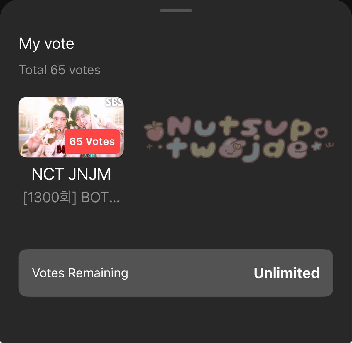 รายงานตัว 🐶🐰💗
#โหวตเพื่อเจโน่แจมิน