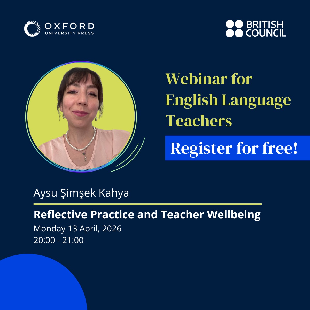 trBritish's tweet image. Join us for an inspiring webinar for English language teachers on Reflective Practice and Teacher Wellbeing with the British Council and Oxford University Press!

ow.ly/Rx2r50YEVUo
#ELT #OUPWebinar #ProfessionalDevelopment #LifelongLearning #BritishCouncil