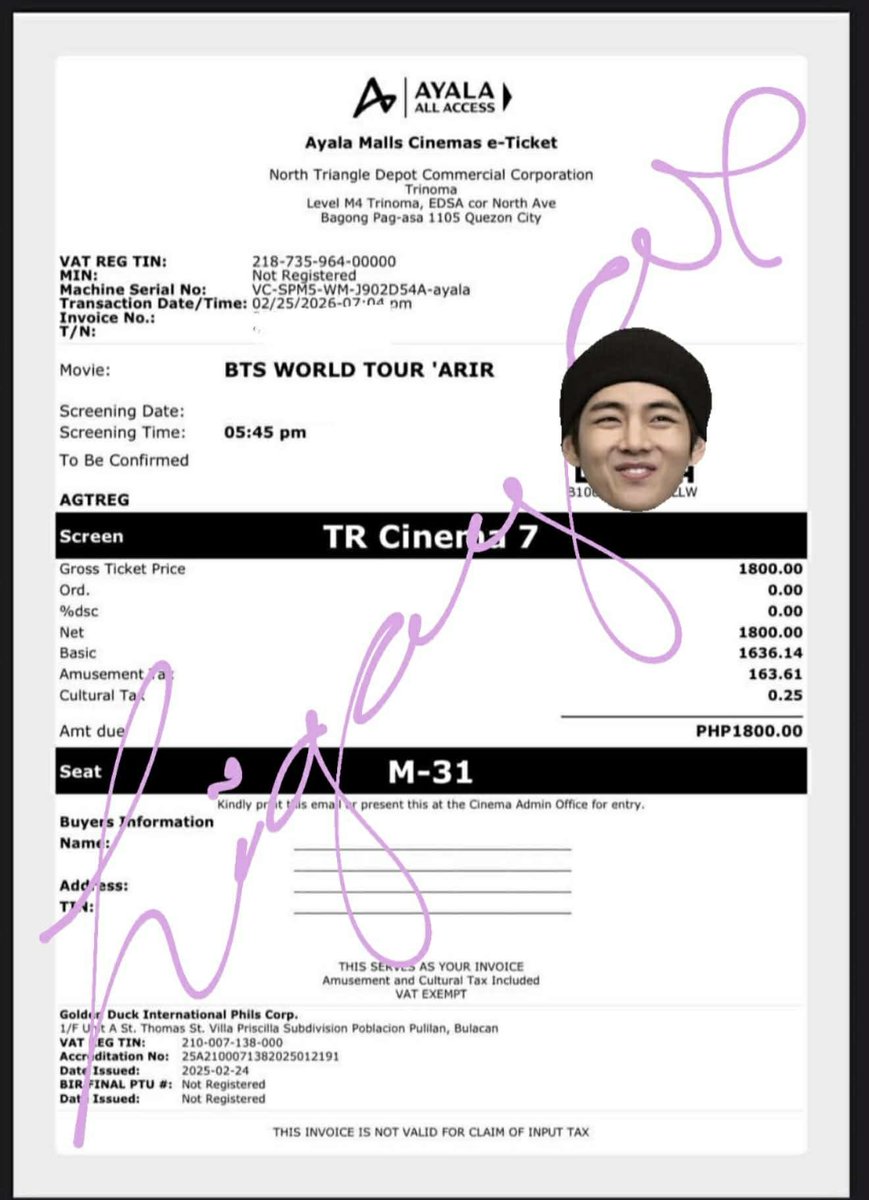 eleyy_y's tweet photo. PTPA

Selling 1 BTS World Tour Arirang in Goyang live viewing ticket at Trinoma.

RFS: Conflict of schedule

Date: April 11

Orig price: ₱1800
Selling at discounted price: ₱1500

If interested pm me.

#BTS_ARİRANG @btssellingstuff #BTS_SWİM https://t.co/1iFHFgHYso