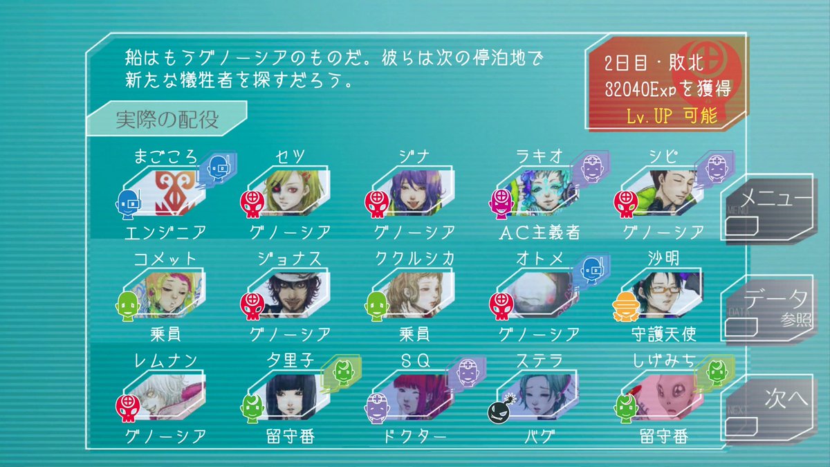 sukitooru's tweet photo. LOOP187。全役職あり・グノーシア6人編成で挑戦してみた
終わるの早過ぎる。まだ2日目ぞ？
組織票がエグい。再投票、投票先が人間側とグノーシア側できっちり別れててウケる。���てるかは別として敵味��の区別は付けやすいかも #グノーシア https://t.co/aazgg30FS7