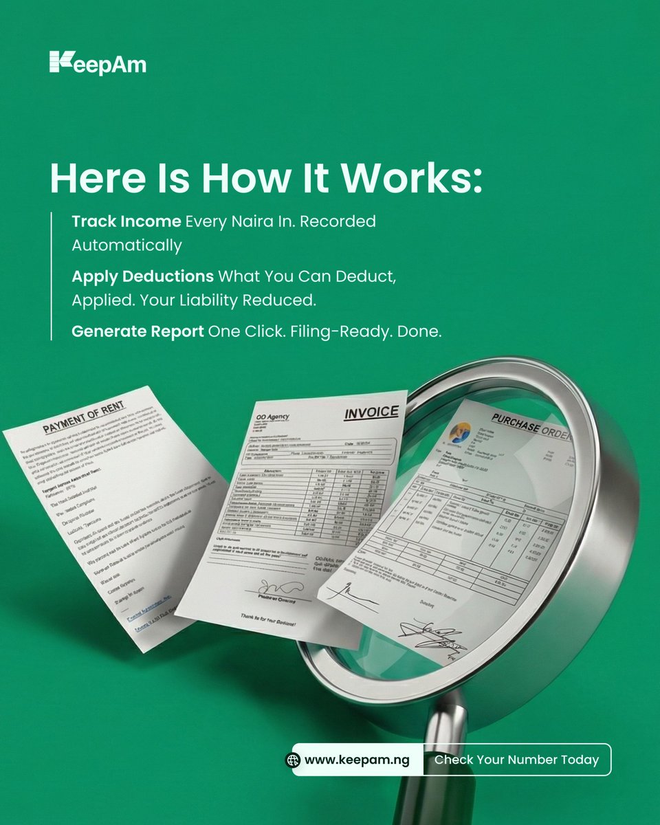 keepamapp's tweet photo. Turn your data into a report you can actually file
Just upload your bank statement and let KeepAm do the work, from categorising your income to preparing your tax-ready report.
Smart, simple, stress-free.
Start now at https://t.co/jkSwG3mNvg
#keepam #taxtipsnigeria #smartfinance #digitaltools #financialclarity
