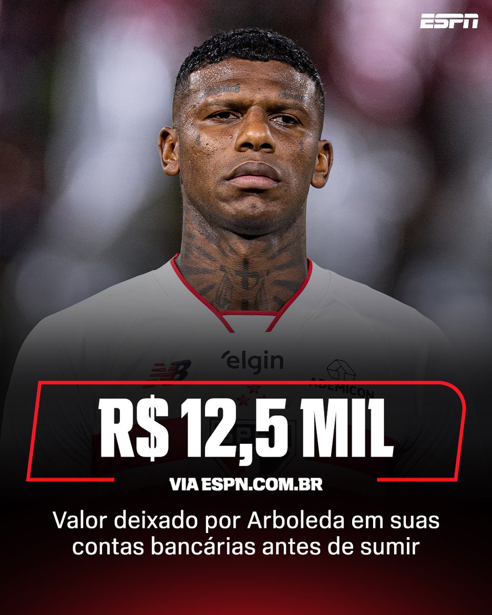 SportsCenterBR's tweet photo. TRIBUNAL VASCULHOU CONTA BANCÁRIA DE ARBOLEDA! 🧑‍⚖️

A advogada Karoline Brandão, que representou Robert Arboleda em diversos processos e agora tenta receber uma dívida de cerca de R$ 800 mil, afirmou à Justiça que o jogador vinha dando indícios de esvaziamento patrimonial.

O tribunal, inclusive, encontrou apenas R$ 12,5 mil em suas contas bancárias.

Em fevereiro, a Justiça vasculhou os ativos financeiros de Arboleda, em busca de dinheiro para pagar o débito com a advogada, e encontrou apenas R$ 12.554,09.

Leia e saiba mais em: https://t.co/bGzalMi39t

#FutebolNaESPN #Arboleda #SPFC