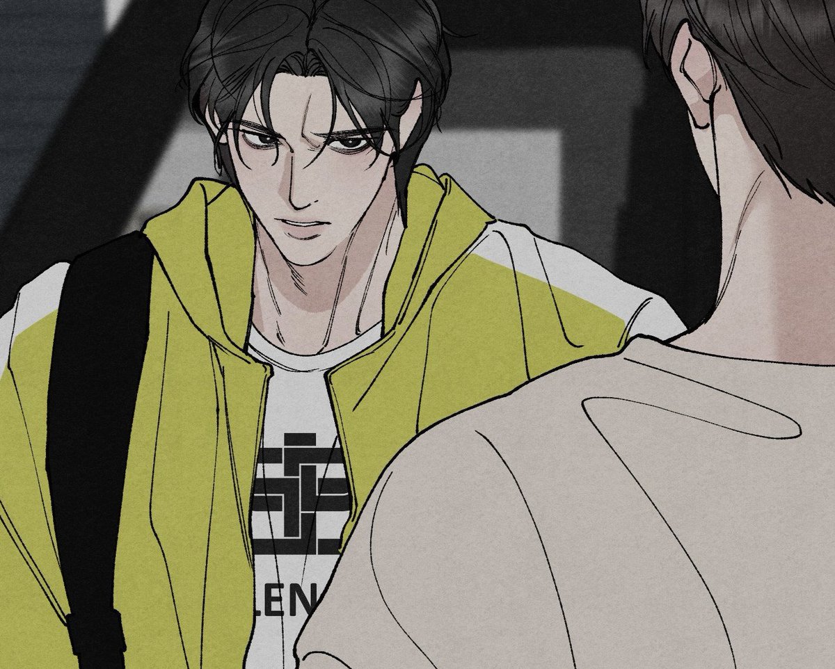 sairaphile's tweet image. jaeeon’s monologue: “this guy’s way too good looking.”

yeonwu handed back jaeeon’s clothes that rosa had worn which made him mad and he started thinking that yeonwu was the same person as yeonwu who worked at his father’s bar THE MESSY RIGHT THERE I’M HERE FOR IT