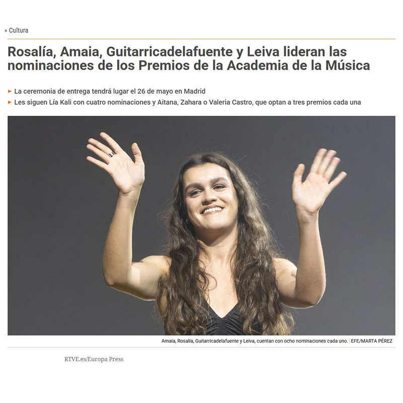Amaiapianodgg's tweet photo. ¡ Merecidísimo ! 👋👋. #Amaia #ACAMUS #PremiosAcademiaDeLaMusica @academusica ➡️ https://t.co/043LgR3Ixe https://t.co/2EkRJM2z65