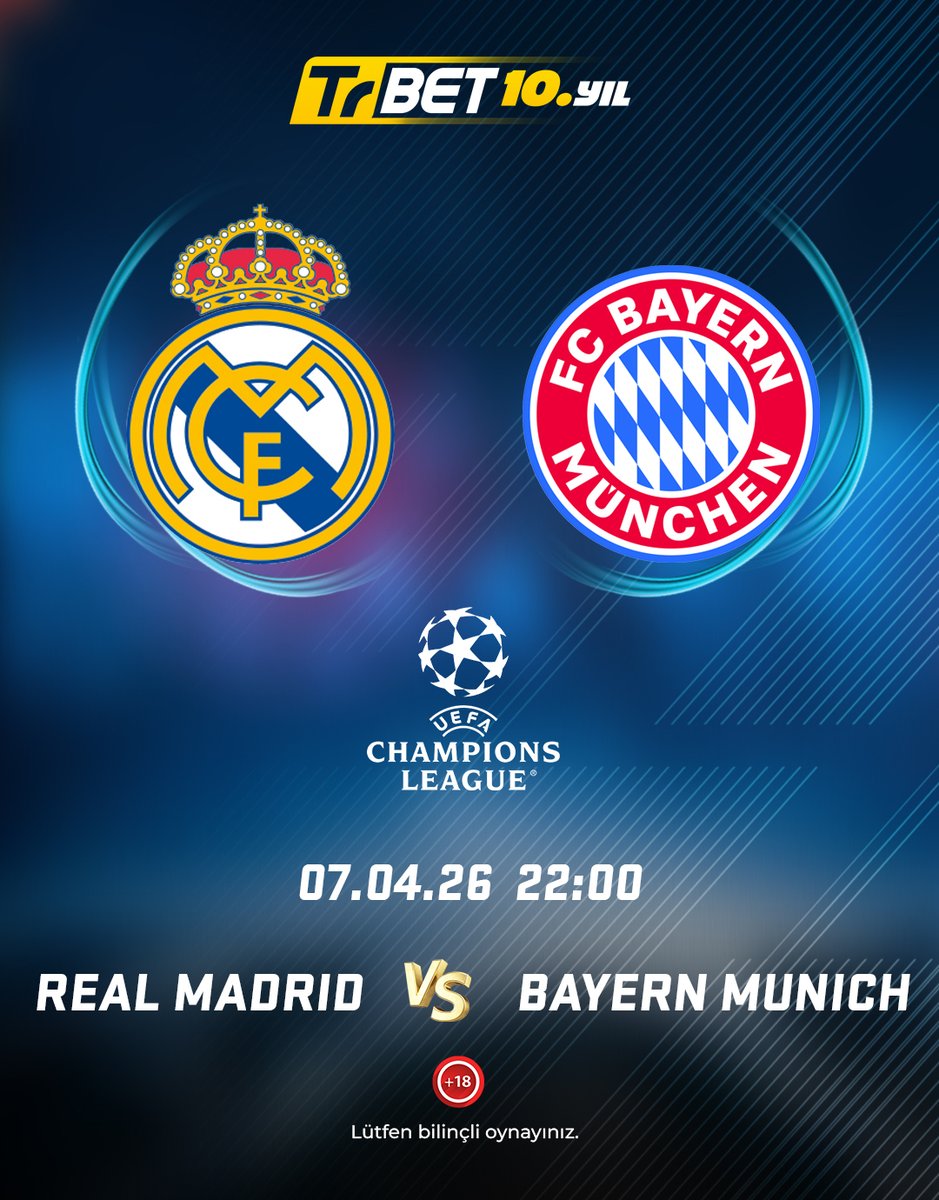 TrBResmi's tweet photo. ⚪🔴 Real Madrid vs Bayern Münih 🔴⚪

Avrupa'da dev randevu!

⭐ Şimdi Oyna: https://t.co/QdQChCebTf https://t.co/yMfWT0TRr2
