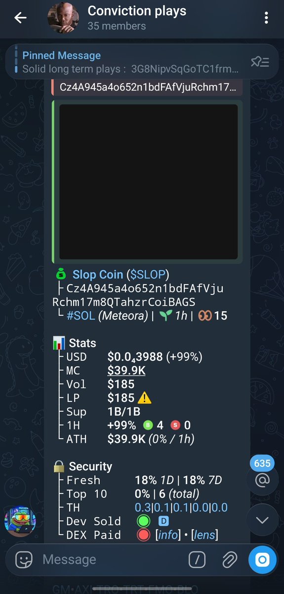 TheSolana_intel's tweet photo. I took a calculated gamble on $SLOP

> I got in @ $39.9k mc

Cz4A945a4o652n1bdFAfVjuRchm17m8QTahzrCoiBAGS

Look for a solid entry,
Good luck! https://t.co/ZSWLAJmMAW