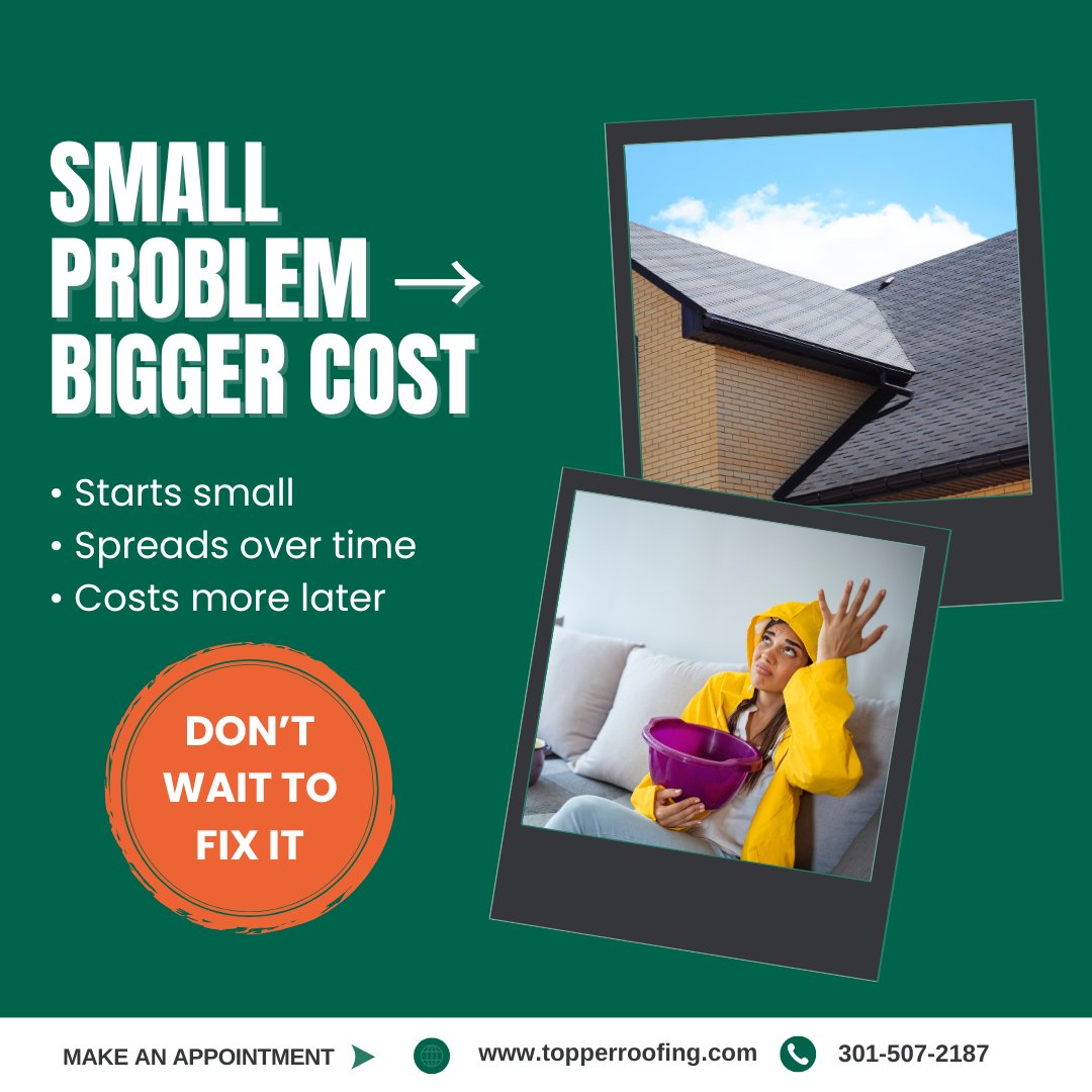 TopperRoofing's tweet image. Small roof problems grow over time.

Fixing them early can help you avoid bigger repairs later.
Learn more:
topperroofing.com/roofing/the-hi…

#RoofRepair #TopperRoofing