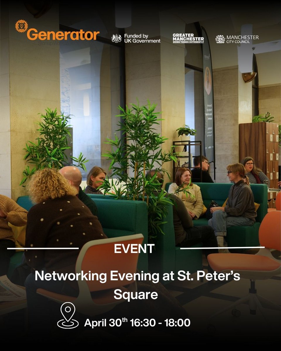 generatormcr's tweet photo. Good afternoon Generator Folks!

We are pleased to share that the monthly Networking Evening will take place on Thursday 30th April.

We also have a one-off two day closure upcoming at Royal Mills on the 20th - 21st of the month, please plan accordingly.

#coworking https://t.co/3FIF3Avlem