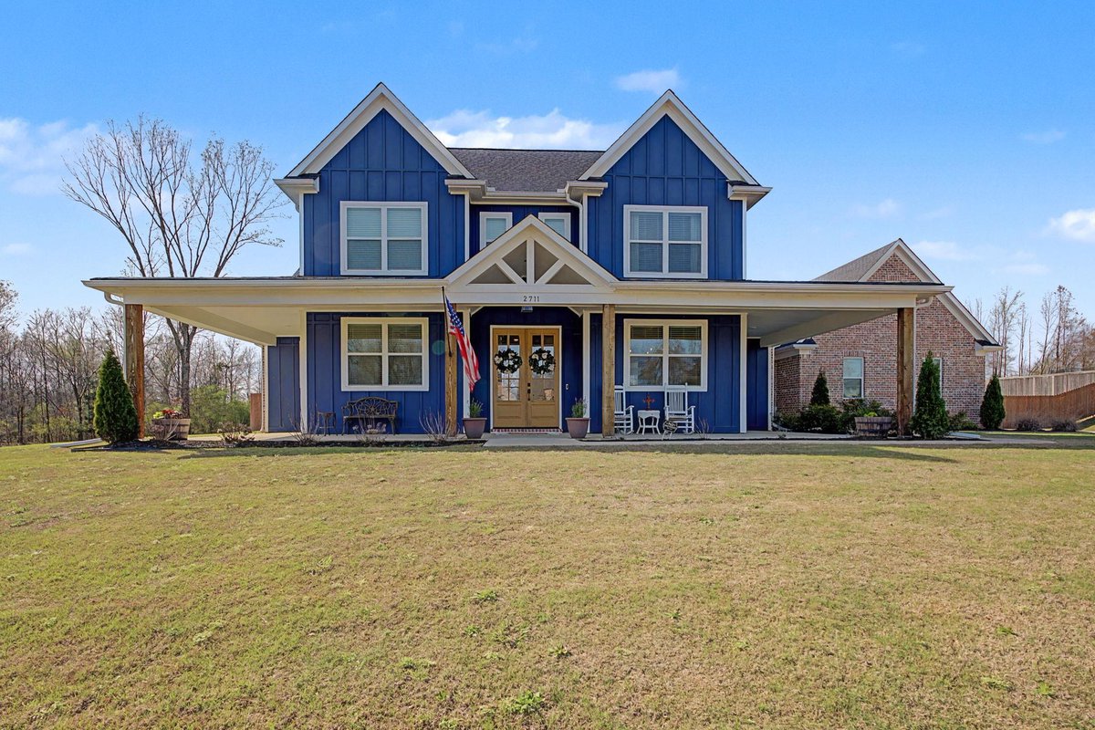 MollyP901's tweet photo. 2711 Turkey Creek Dr, Olive Branch, MS, 38654
4 bed | 3 bath 2906 Sq. Ft.
Active | 580000
https://t.co/cSowwSxhJ6
New list price! Beautiful farmhouse-style home built in 2023 featuring 4 bedrooms plus a finished bonus room and a spacious 3-car garage. Enjoy peaceful country... https://t.co/4nO1Hcd7yt