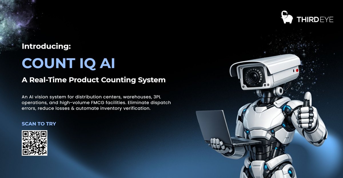 Warehouses lose 1.4% of revenue to shrinkage, silently.
Count IQ AI by ThirdEye Data counts every SKU in real time during loading &amp; unloading. 
No miscounts. No disputes. No losses.
👉 See it live: democentral.ai/demo/count-iq-…
#SmartWarehousing #AIinLogistics #WarehouseAutomation