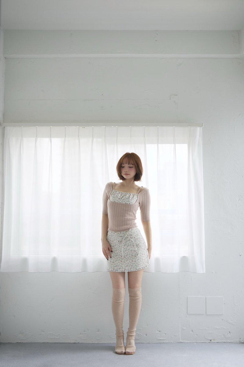 Liz flower set up color beige size s/m ¥18,700-tax in 繊細な透かし