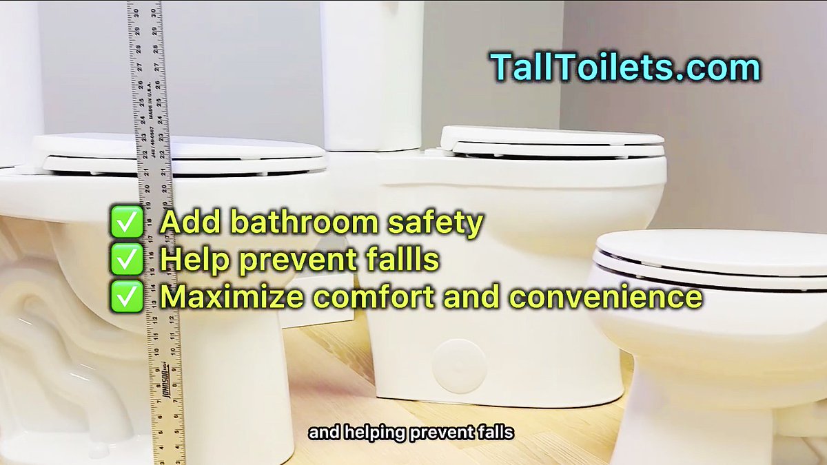 ConvenientCo's tweet photo. 🆕 Struggling to sit down or stand up from a standard toilet?
Say goodbye to low commodes! At Convenient Height https://t.co/FrVLugbcbL we specialize in extra tall toilets (20–21 inch bowl height) that make life so much easier — especially for seniors, taller folks, anyone with knee/hip/back issues, or post-surgery recovery.
Physical therapists agree: a taller toilet can be life-changing.
✅ Easier sit-to-stand
✅ Elongated comfort
✅ Dual-flush efficiency
✅ Skirted modern designs available
✅ Ships fast from Charlotte, NC
Shop America’s #1 Tall Toilet Store today or order at Home Depot or Lowe's. #homedepot #lowes