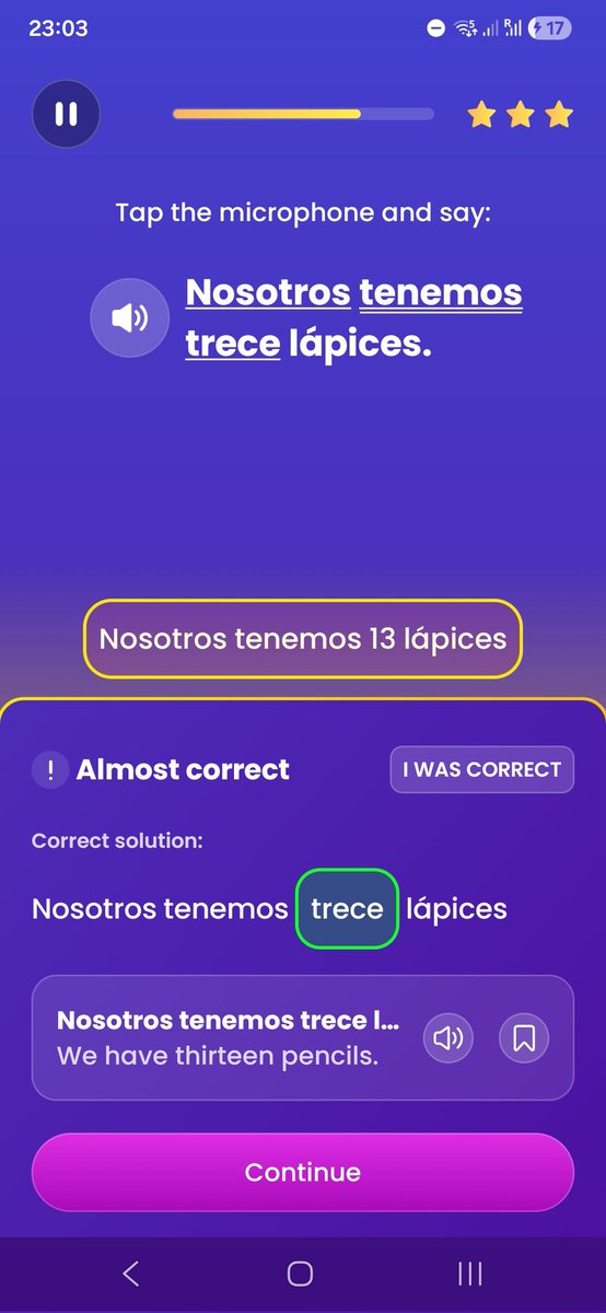 viktorsafar's tweet photo. @MondlyLanguages where do I report bugs? 😀 (yellow box is the app's audio to text recognition) https://t.co/BQZEkYVRze