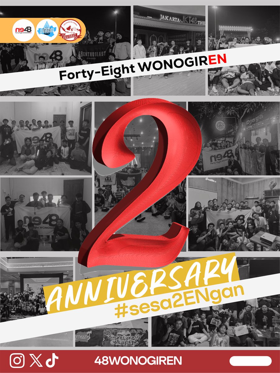 🎉✨Happy anniversary ke-2, 48wonogiren✨🎉

Tepat hari ini 7 april 2026, komunitas FJKT48 Regional Wonogiri sudah memasuki usia 2 tahun. Waktu terasa cepat berlalu, membawa banyak cerita, perjuangan, dan komitmen yang tak pernah pudar. 

#sesa2ENgan