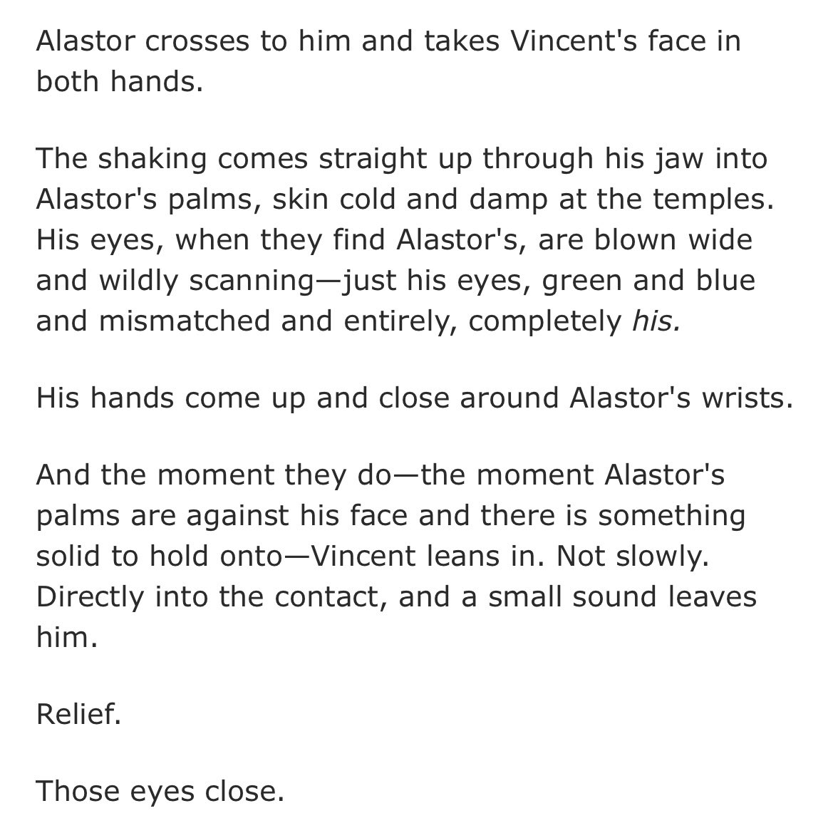 gvldnstyles's tweet photo. short animatic of that one scene in chapter 8 of static 

it’s an amazing fic by the talented @Mak3Morn go read it if you haven’t 
https://t.co/G0f6nIfHdj

also added a tear because I wanted to make vincent look more exhausted 
#MurderMedia #RadioStatic #VoxAl #HazbinHotel https://t.co/vl1gZdOZs1