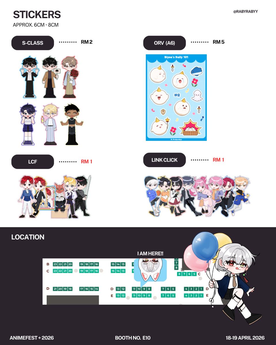 AnimeFest+ is coming!! ✨

I’ll be at my friend’s booth for both days, so come drop by and say hi ^^

📋 Booth: E10
📍 Sunway Pyramid Convention Centre
📅 18–19 April 2026

See ya!!

#animefestplus2026 #animefest #ORV #SCLASS #KHR