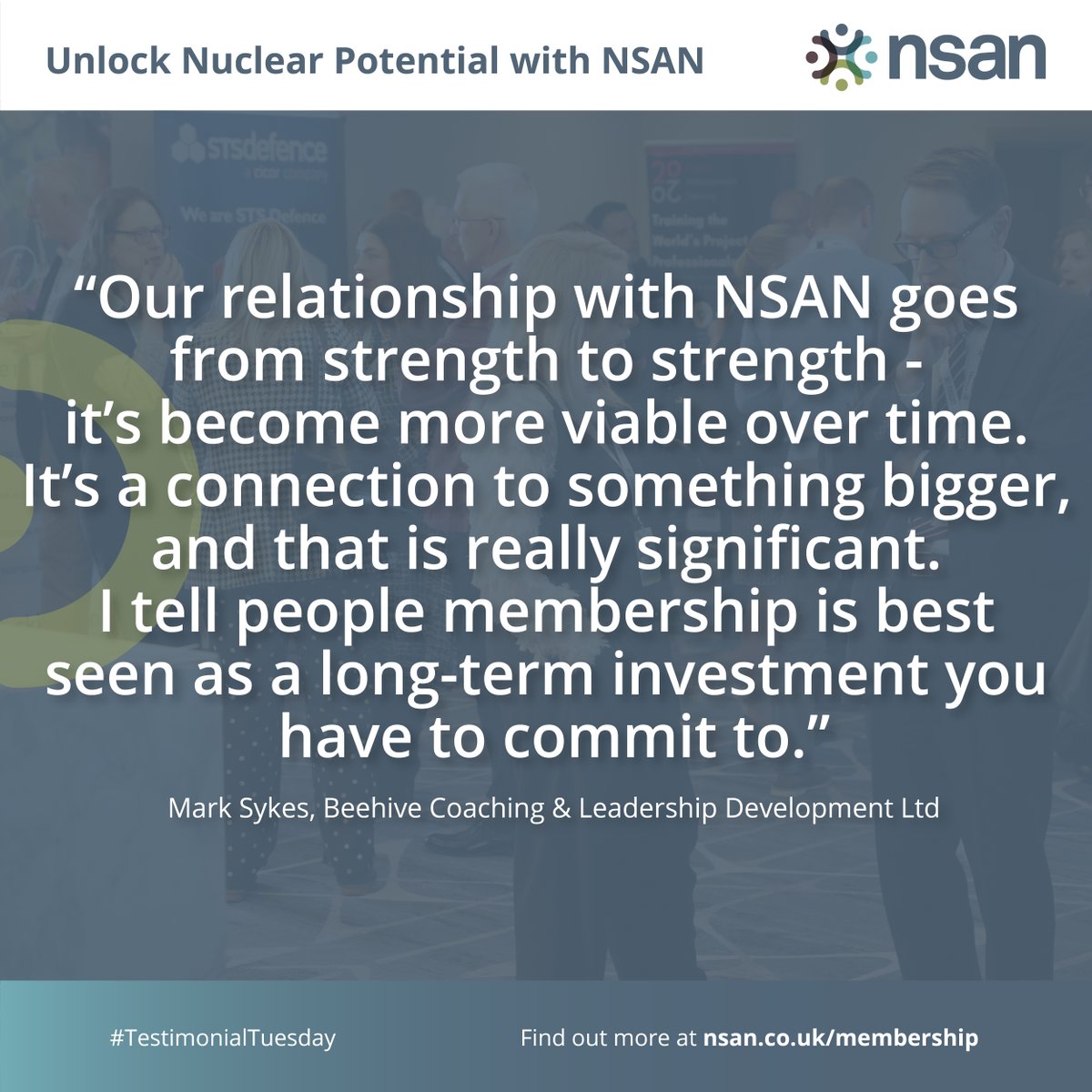 NSA_Nuclear's tweet photo. It’s time for #TestimonialTuesday!

NSAN membership is about building meaningful, long-term partnerships that grow stronger over time.

Nuclear Training Network member Beehive Coaching and Leadership Development Ltd and https://t.co/SNFZeK40yv Safety Culture shared...

Joining NSAN means becoming part of a wider network – one that’s driving progress, collaboration, and impact across the industry.

Learn more here - https://t.co/r1Yib5tif4

#SkillsForNuclear #Nuclear #NSAN
