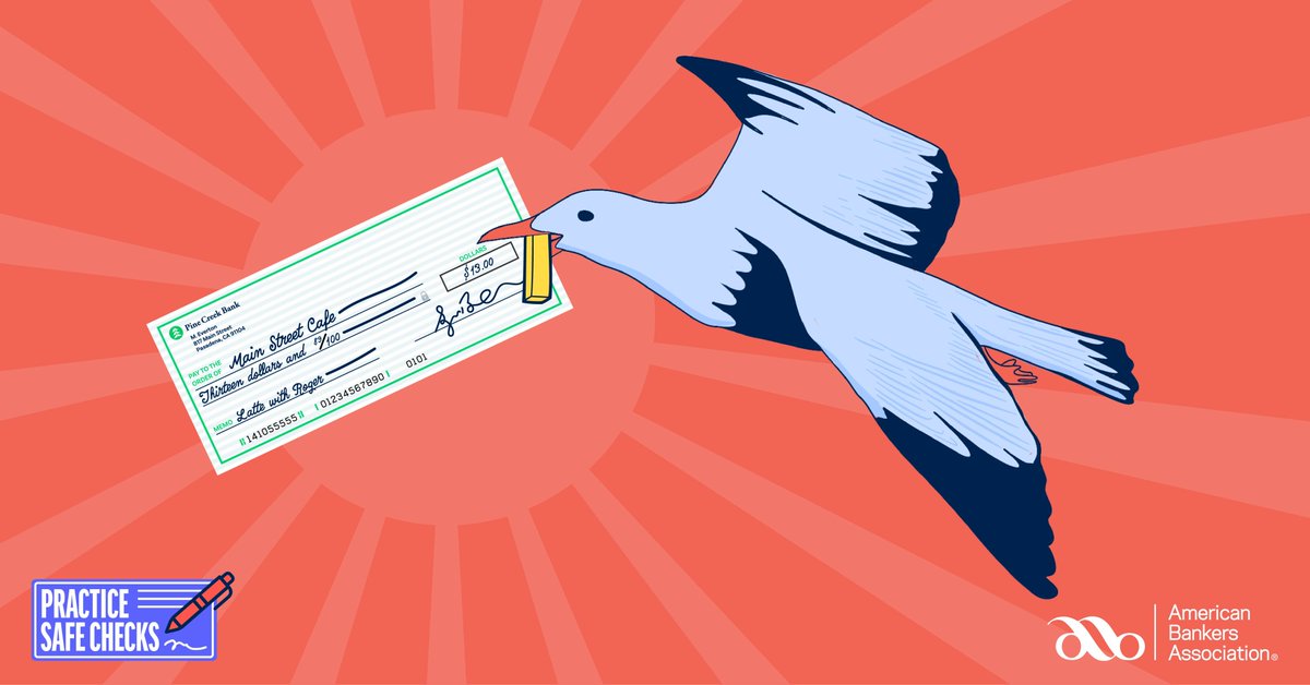SDBankers's tweet photo. Scammers are like seagulls at the beach, swooping in the second you let your guard down.
🧺 Don’t leave checks out in your mailbox like unsecured fries.
📬 Use a secure mailbox or go digital when you can.

Keep your money safe. https://t.co/7rx2ROOXkz
#PracticeSafeChecks https://t.co/qDPUF3UcX7