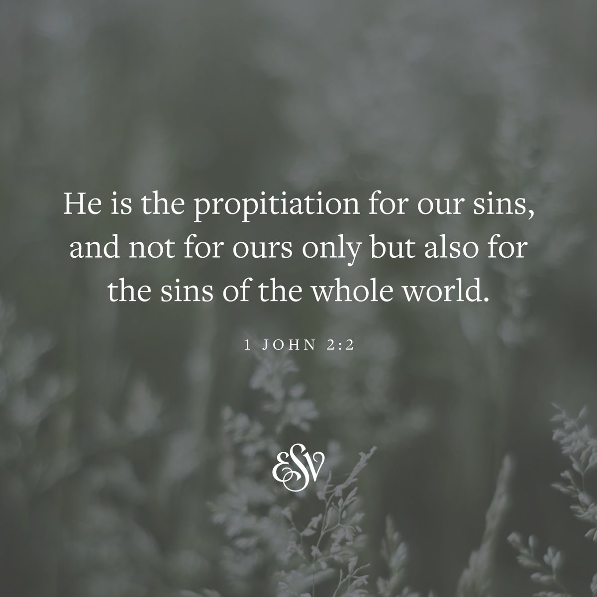 crossway's tweet image. 1 John 2:2 (ESV) 

#verseoftheday #esv
