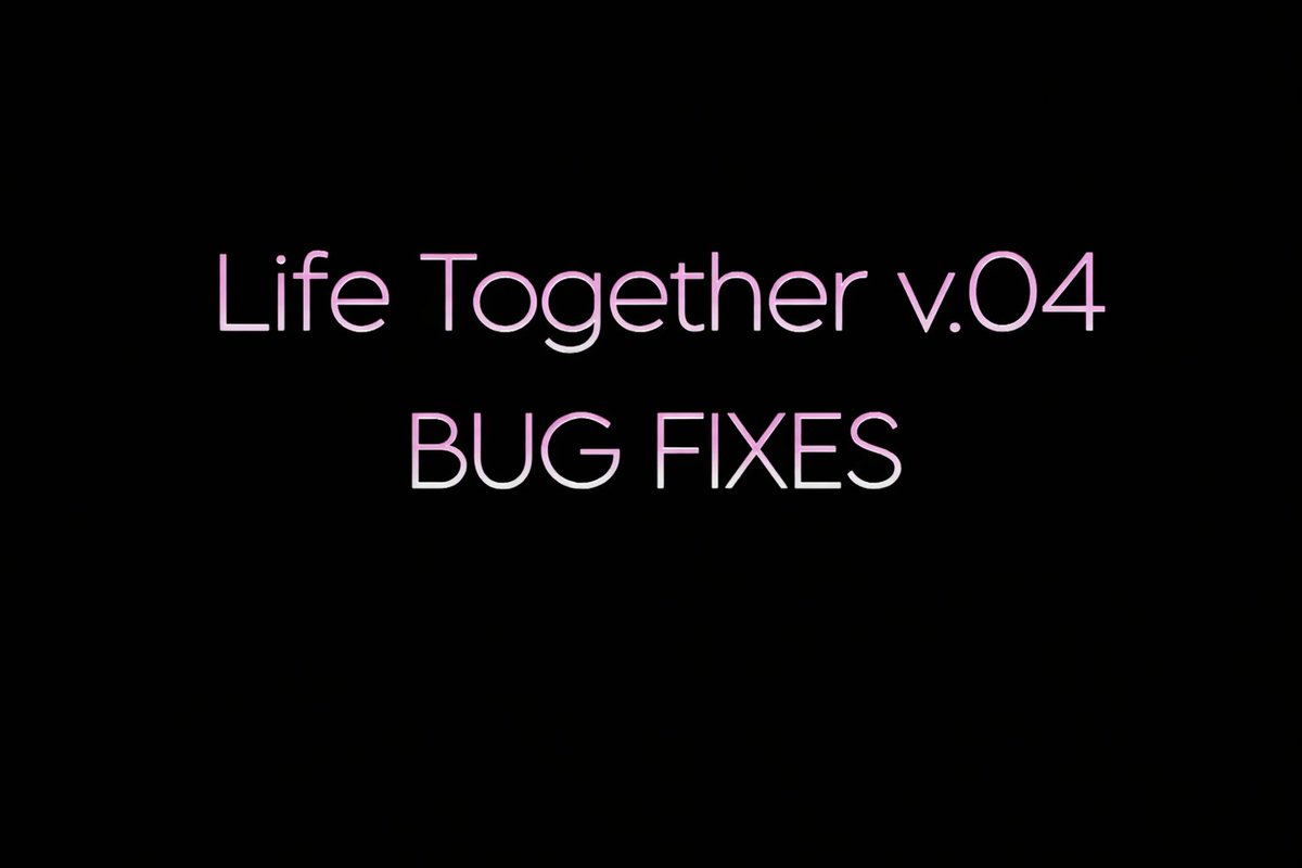 LIFE TOGETHER v.04 (Bug Fixed links)!
New links that fix the phone bug, which was causing crashes, freezes, and unexpected game closures.
Also fixed the issue where Amara wasn't appearing in the gallery.
Patreon: patreon.com/c/mrblackeyes
Subscribestar: subscribestar.adult/mr-blackeyes