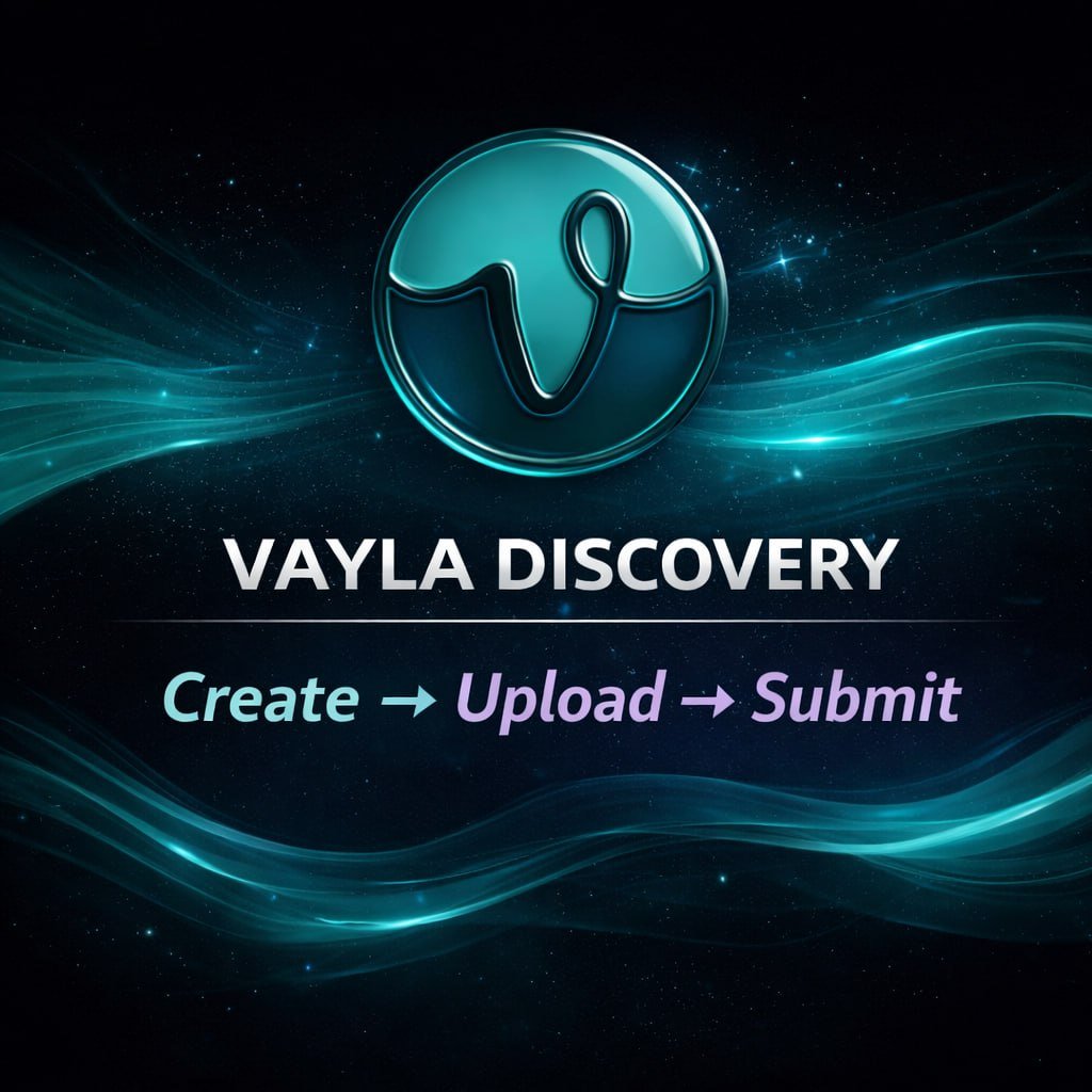 VAYLAOfficial_'s tweet image. Music discovery should be more than just listening.

VAYLA Discovery is being built around a simple flow:
create → upload → submit

More soon.
#VAYLA #Discovery #AIMusic