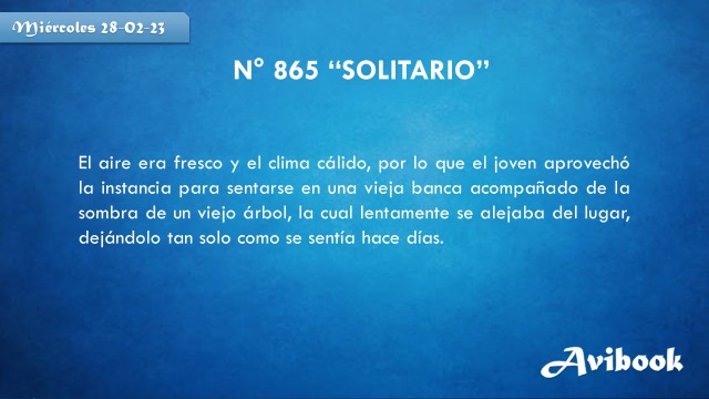 avibook_tw's tweet photo. #microcuento #865
#microlectura #microcuentos #lecturadiaria #escritores #escritoreschilenos #paraleer #leer #microrelato #Wattpad #libros #escritor #libro #historias #chile #Felizmartes #martes #solo #solitario #aire #clima #sombra #parque #soledad #saludmental #depresion https://t.co/judfXeqk44