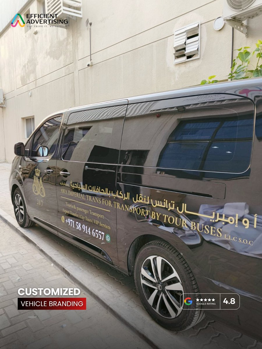 EfficientUAE's tweet image. Vehicle branding turns every drive into marketing. Order your custom wrap today.

#VehicleBranding #CarWrap #MobileAdvertising #BusinessPromotion #EfficientAdvertising