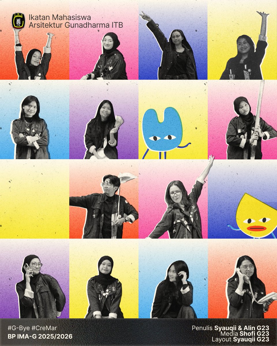 ima_gunadharma's tweet photo. 𝐆-𝐁𝐘𝐄: BP Gala Gantari’s Signing Out! 

Kami selesai sebagai Badan Pengurus, tetapi tidak selesai sebagai bagian dari IMA-G. Sampai ketemu di cerita berikutnya!  𝙂𝙖𝙡𝙖 𝙂𝙖𝙣𝙩𝙖𝙧𝙞, 𝙨𝙞𝙜𝙣𝙞𝙣𝙜 𝙤𝙛𝙛 ☀️
 
https://t.co/HsKGtTGozv

#GBYE
#IMAG2025
#GalaGantari https://t.co/LXwYLm5ws8