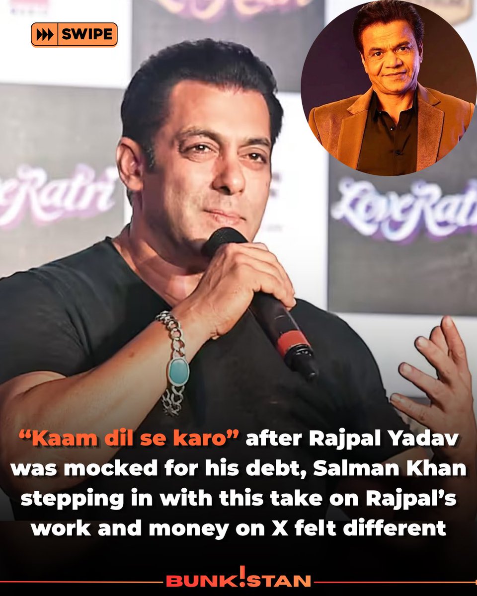 Bunkistan's tweet photo. Easy to joke about someone’s situation on stage, Harder to recognise their work. Salman khan backs Rajpal Yadav after, he was mocked by a Comedian in an award show https://t.co/dB4RbV99ea