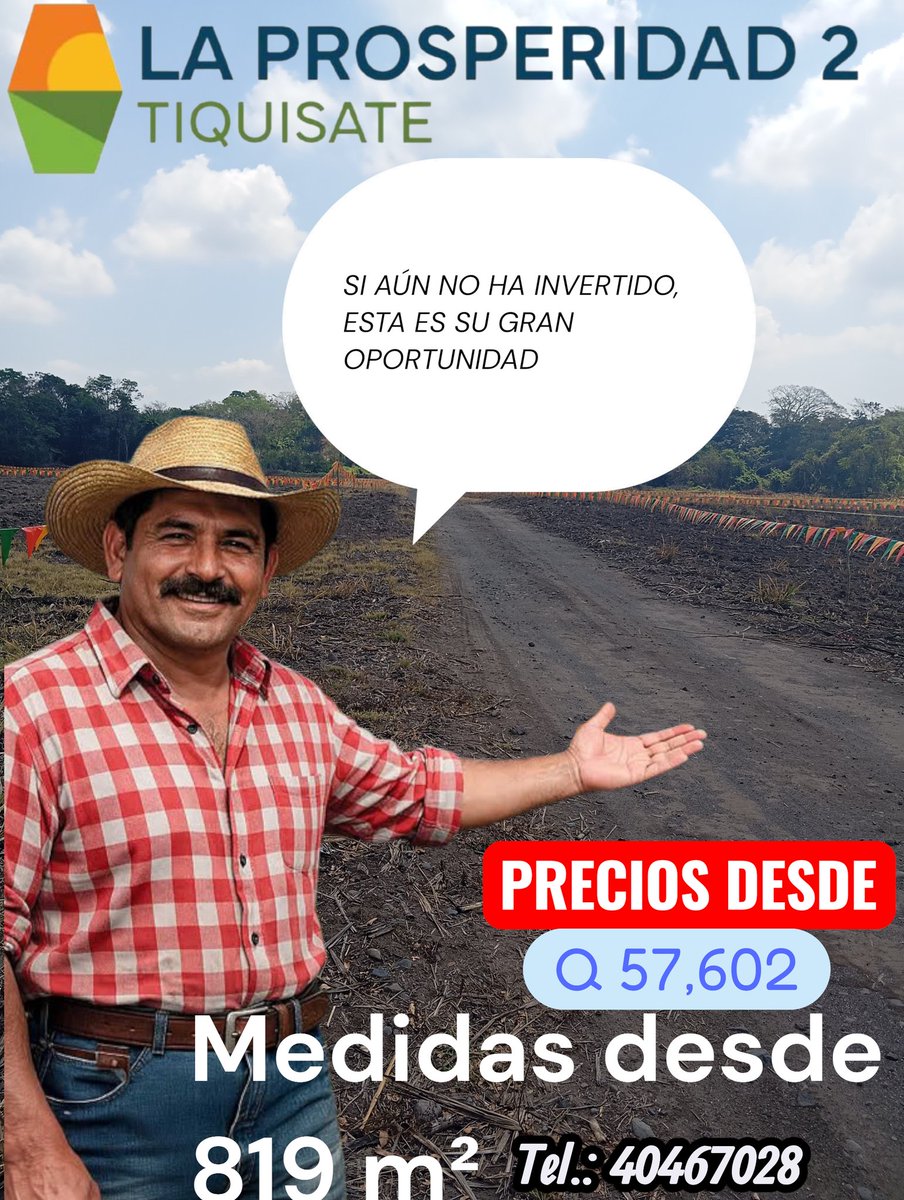 santizo_csar's tweet photo. Parcelas Agrícolas y Comerciales 
LA PROSPERIDAD 2 TIQUISATE, ESCUINTLA https://t.co/21UzLSKJjk