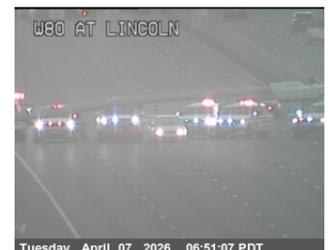 KCBSAMFMTraffic's tweet image. #Fairfield🚨 ALL LANES are stopped on #Interstate80 Westbound at Air Base Pkwy for a police investigation. 📸Caltrans #KCBSTraffic