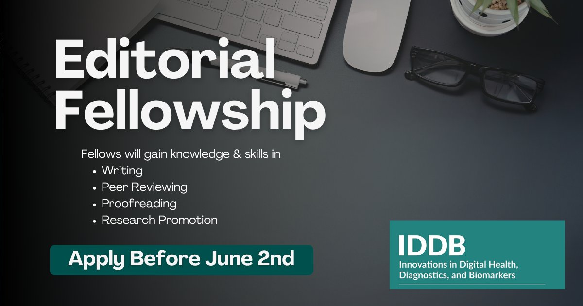 EditorsIddb's tweet image. Apply for the #IDDB Editorial Fellowship! Applications accepted until June 2nd: …ovationsjournals-iddb.kglmeridian.com/page/iddb-edit… @InnoJournals #fellowship #medicalpublishing #peerreview