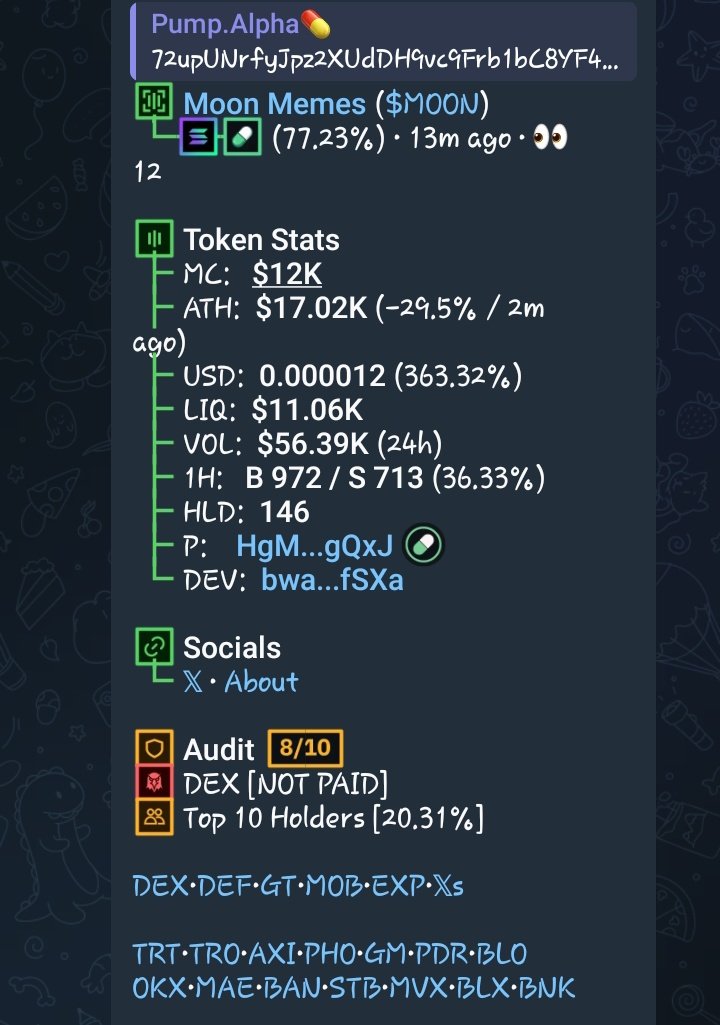PumpFunKoL's tweet photo. $MOON

CA
72upUNrfyJpz2XUdDH9vc9Frb1bC8YF4yeSFJhfswWtN https://t.co/1cufp8TBTP
