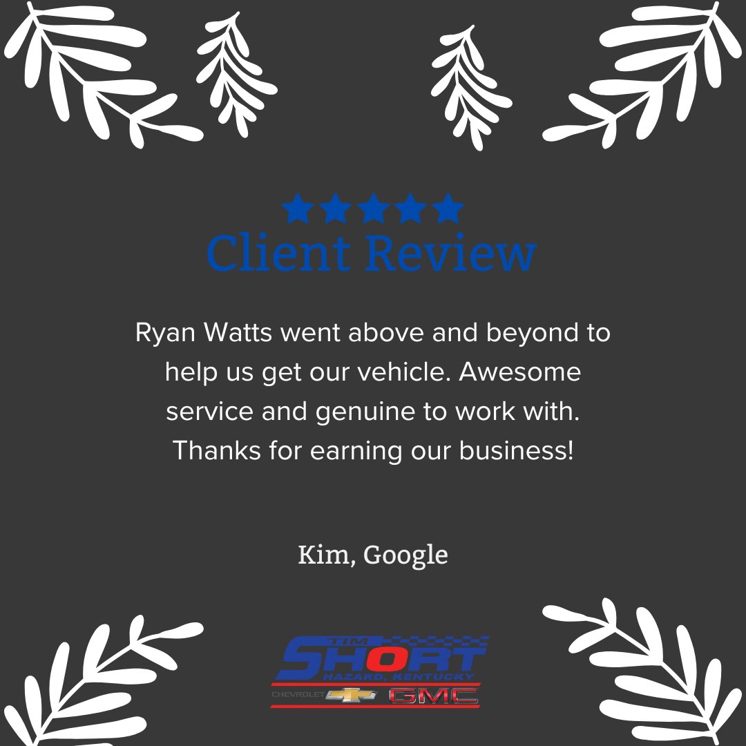 timshorthazard's tweet photo. Thank you, Kim! We're glad Ryan Watts provided excellent service and made your experience a great one. We appreciate your business. https://t.co/28soZrDTXh