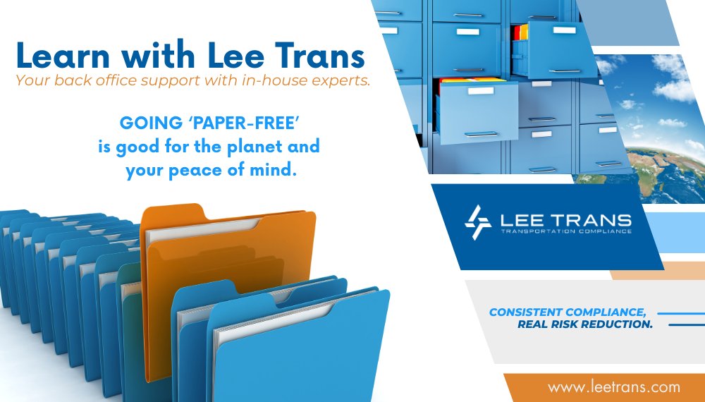 LeeTranServices's tweet photo. What if going green made your job easier?
 
Going paperless means faster workflows, fewer errors, and no more worrying about lost files—whether it’s driver applications, fuel receipts, or HOS logs.
 
Explore the benefits this Earth Month on our blog at https://t.co/p73K7wwzQn. https://t.co/wAxE9pqfZG
