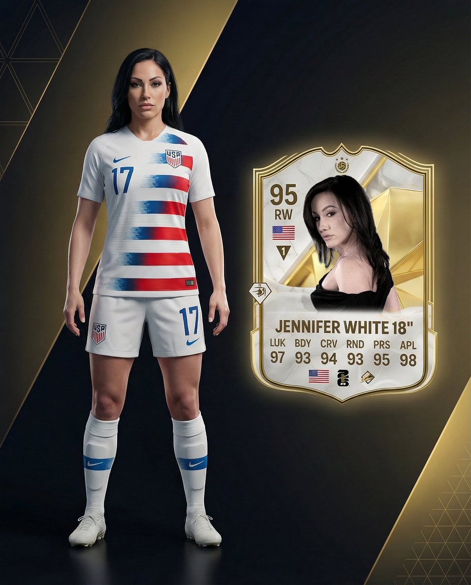 Sector18studio's tweet photo. #jenniferwhite is ready for the world cup 26 #models #footballfantasy #sector18studio #AI #fifaworldcup https://t.co/JbxMiHS3gv