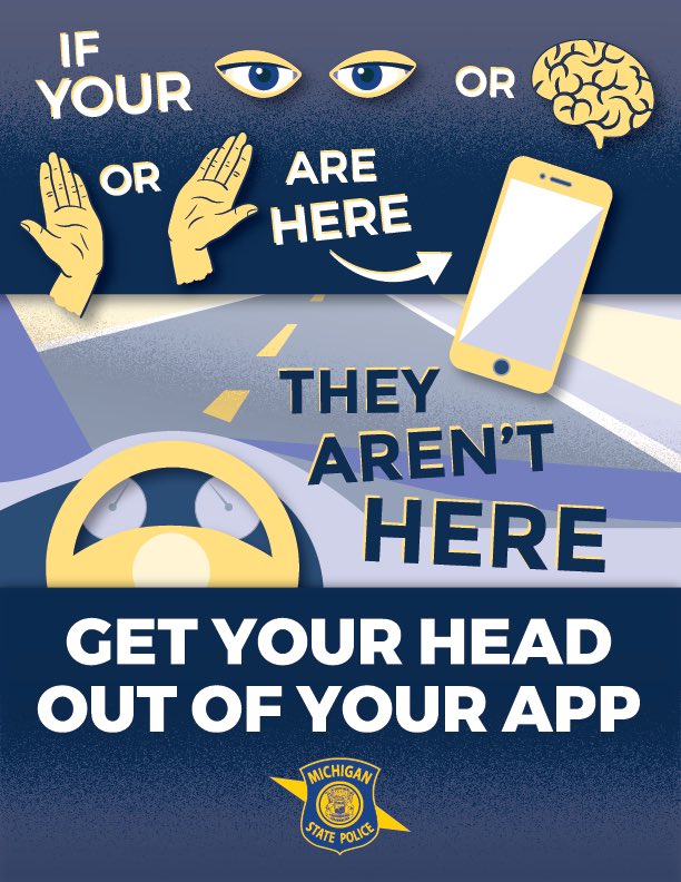MichStatePolice's tweet image. #TuesdayTip: April is Distracted Driving Awareness Month. If you need to make a call while driving, Michigan law requires that you use a hands-free device such as Bluetooth or voice commands to keep your hands on the wheel.