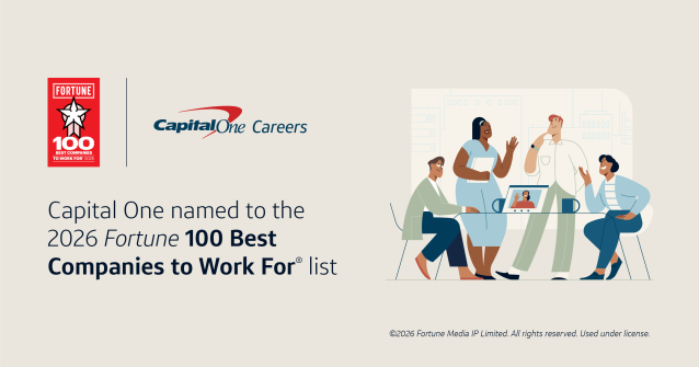 rowncole's tweet photo. We did it again! I'm excited to share that Capital One has been recognized as a 2026 Fortune 100 Best Companies to Work For® https://t.co/bFKWZWasjA https://t.co/08qiG7Vlb2