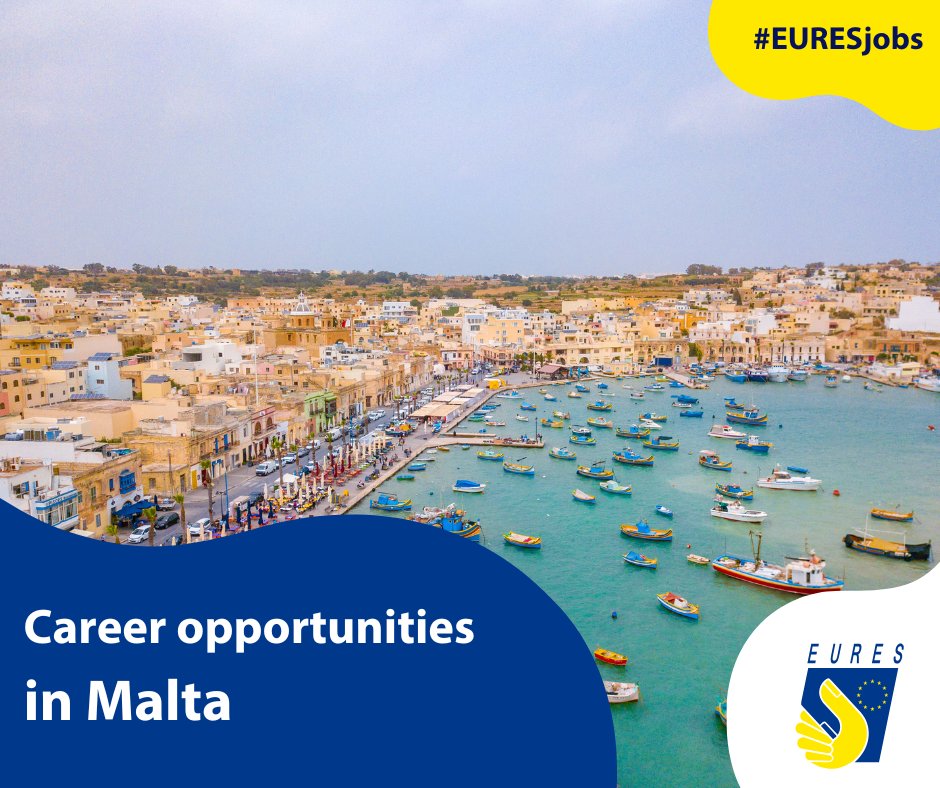 EURESIreland's tweet photo. 🇲🇹 Thinking about working in Malta? Two great roles are now open through #EURES — both with relocation support on arrival.
🌊 Aquaculture Consultant: https://t.co/qmmM0Zh6eG
💼 Solution Discovery Representative:   https://t.co/VYK2xFv32V
📅Apply before 17th April 
#EURESjobs https://t.co/m1T9fLE6pb