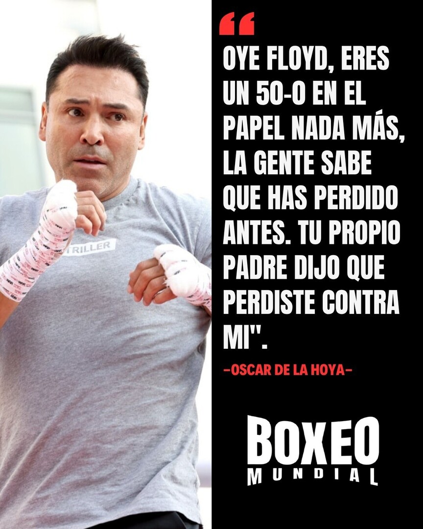 BoxeoMundial's tweet image. Oscar De La Hoya 🇺🇸 🇲🇽 no le baja a los comentarios en contra de Floyd Mayweather Jr 🇺🇸

#Boxeo #Boxing #FloydMayweather #Mayweather #OscarDeLaHoya